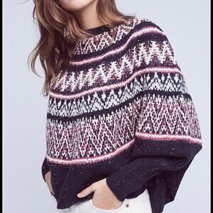 Anthropologie  Sleeping On Snow Midland Pullover Sweater Poncho XS/S